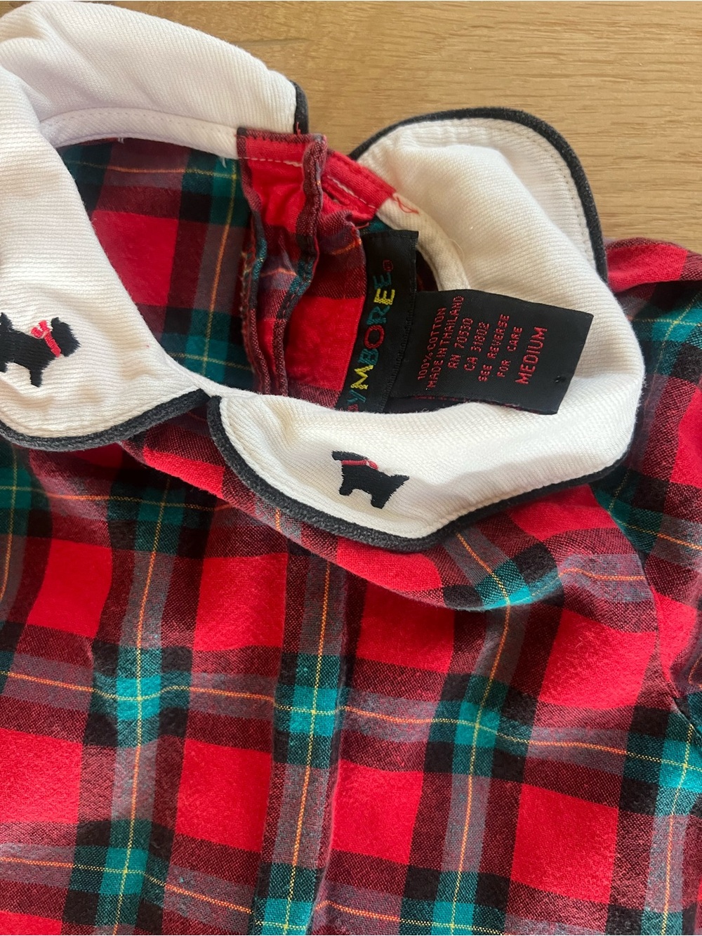 Red & Green Plaid Button-Front Girls Dress